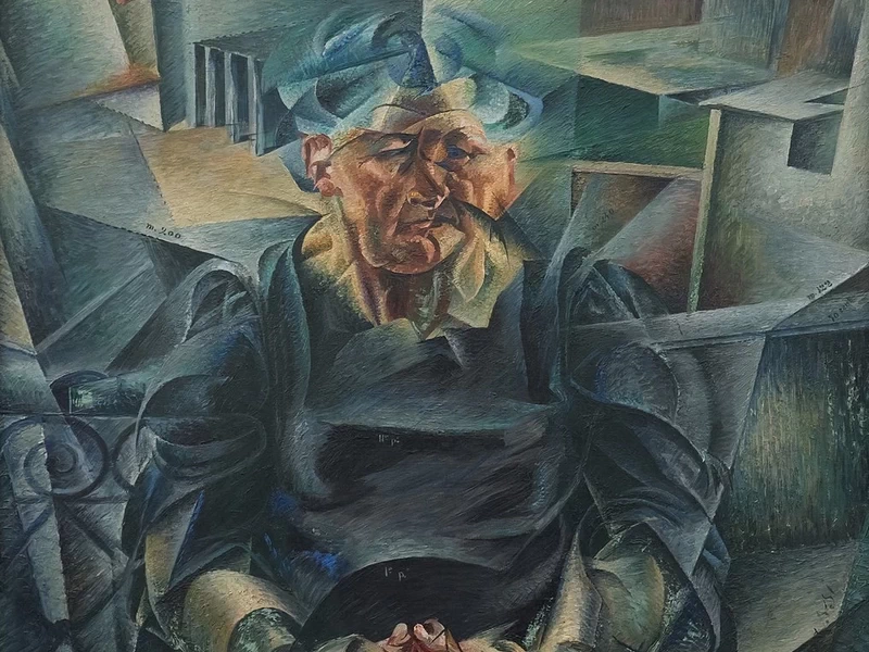 1882-Umberto Boccioni - Volumi orizzontali, 1912 - Bayerische Staatsgemäldesammlungen, Monaco di Baviera